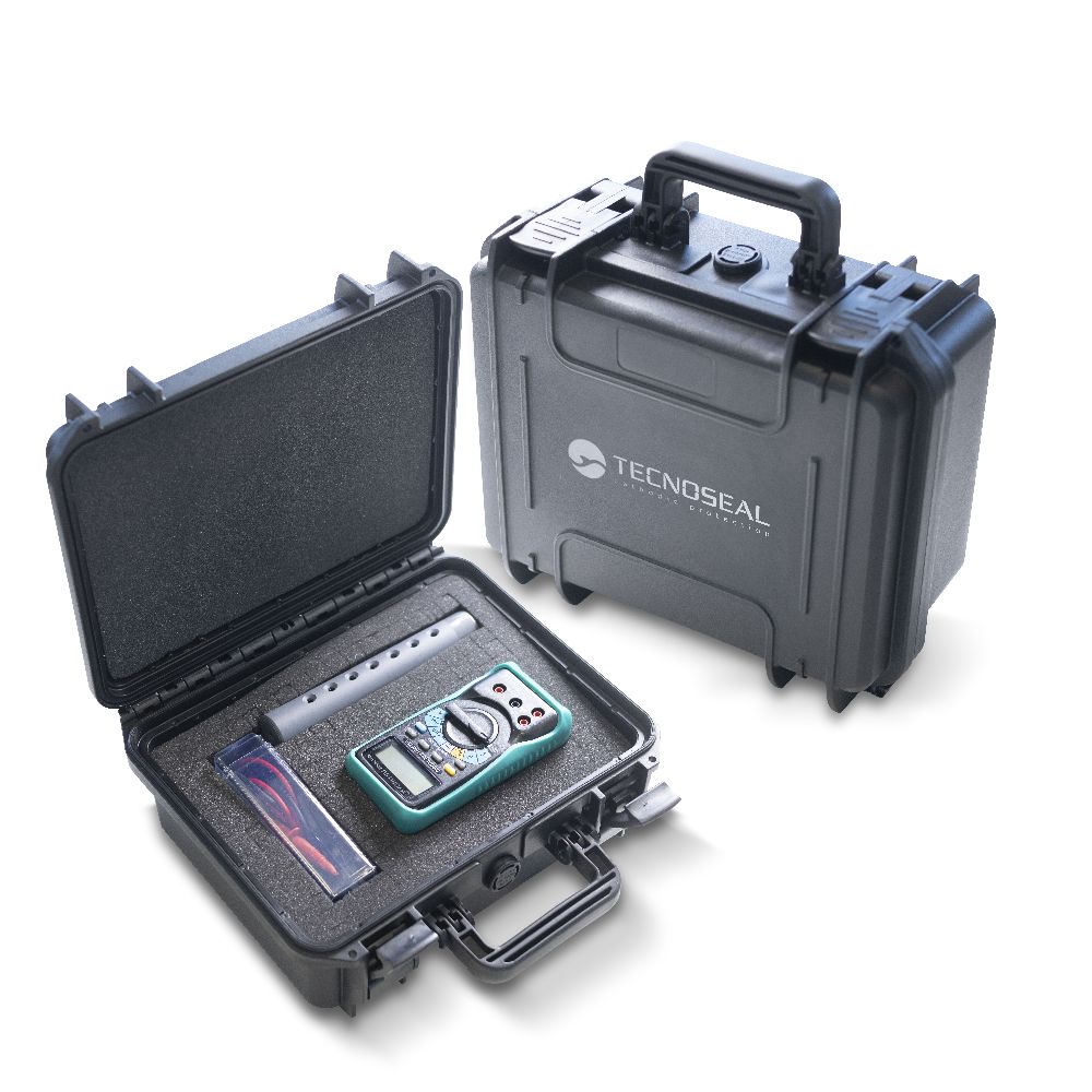 protect test portatile per misure di potenziali elettrochimici con sonda di monitoraggio e multimetro